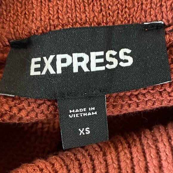 EXPRESS Rust Strapless Knit Sweater Dress Size XS Bodycon Sexy Mini Date Night - Picture 4 of 6